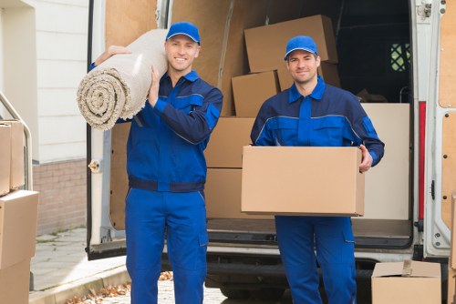 Moving truck parked on a Balham street during a home relocation