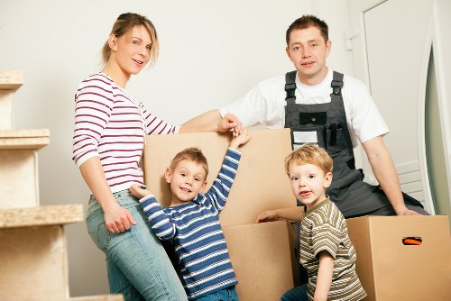 Moving van prepared for removals in Balham on a residential street