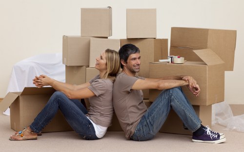 Furniture removals team planning a move in Balham street