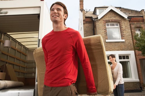 Packed moving boxes ready for same day removals in Balham