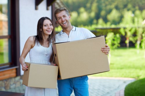 Packed boxes and furniture ready for a Balham house move