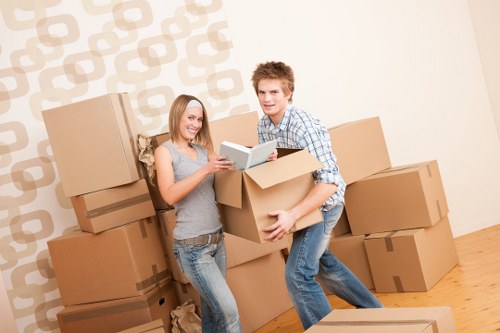 Organised workspace packing for office removals in Balham